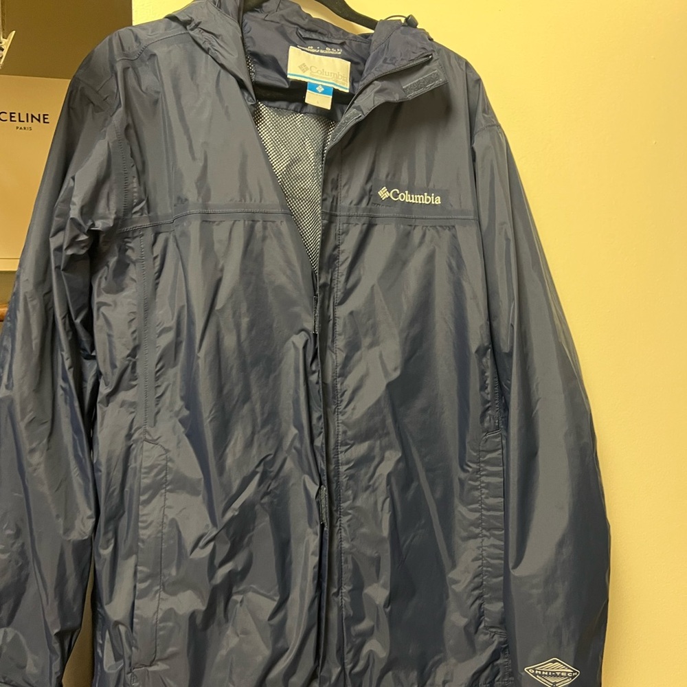 Columbia Blue Windbreaker Jacket LARGE